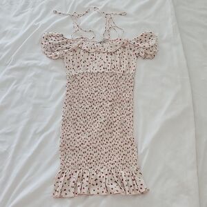 Fashion Nova Pink Floral Smocked Mini Dress